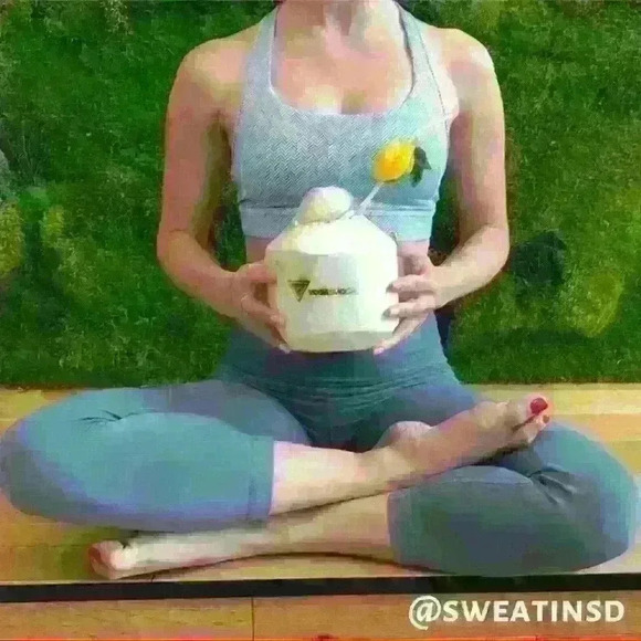 YOGASMOGA BlueAnd White Racerback Sports Bra - Picture 2 of 3